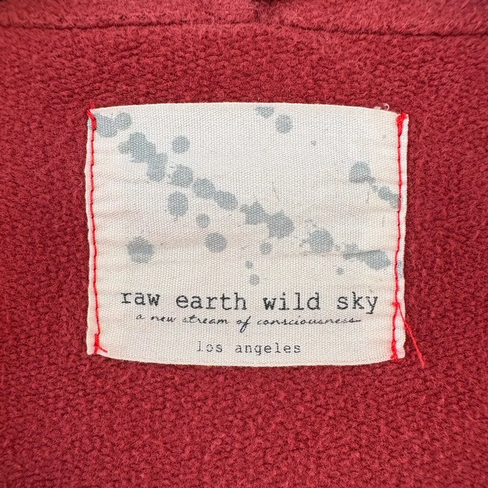 Raw Earth Wild Sky Rust Red Jacket Hoodie Medium Cotton - Picture 4 of 9